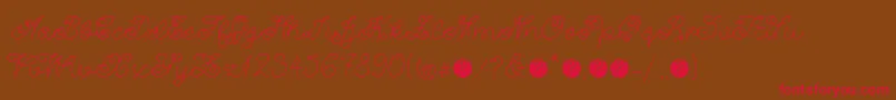 HawaiibeachRegular-Schriftart – Rote Schriften auf braunem Hintergrund