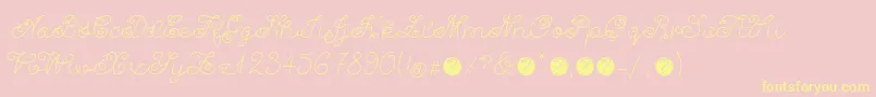 HawaiibeachRegular-Schriftart – Gelbe Schriften auf rosa Hintergrund