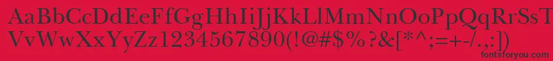 BaskervilleGreekUpright Font – Black Fonts on Red Background