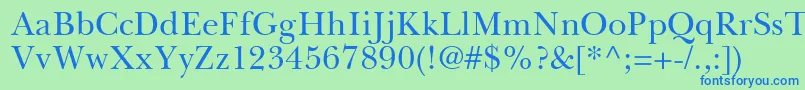 BaskervilleGreekUpright Font – Blue Fonts on Green Background