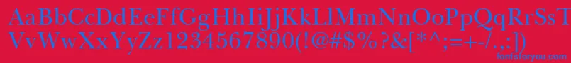 BaskervilleGreekUpright Font – Blue Fonts on Red Background