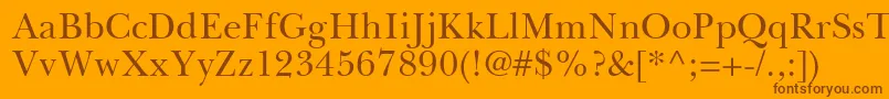 BaskervilleGreekUpright Font – Brown Fonts on Orange Background