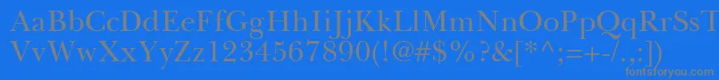 BaskervilleGreekUpright Font – Gray Fonts on Blue Background