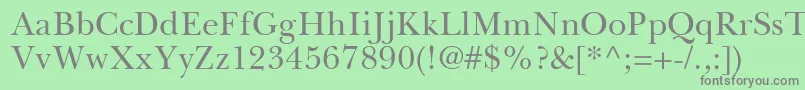BaskervilleGreekUpright Font – Gray Fonts on Green Background