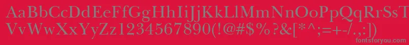 fuente BaskervilleGreekUpright – Fuentes Grises Sobre Fondo Rojo
