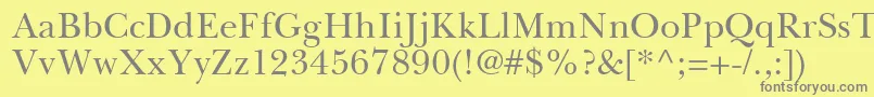 BaskervilleGreekUpright Font – Gray Fonts on Yellow Background