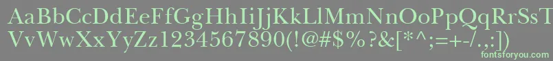 BaskervilleGreekUpright Font – Green Fonts on Gray Background