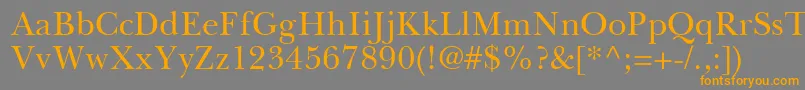 BaskervilleGreekUpright Font – Orange Fonts on Gray Background