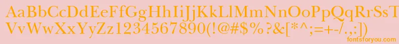 BaskervilleGreekUpright Font – Orange Fonts on Pink Background