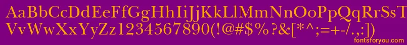 BaskervilleGreekUpright Font – Orange Fonts on Purple Background