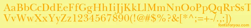BaskervilleGreekUpright Font – Orange Fonts on Yellow Background