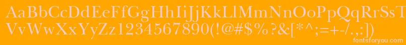 BaskervilleGreekUpright Font – Pink Fonts on Orange Background