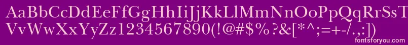 BaskervilleGreekUpright Font – Pink Fonts on Purple Background