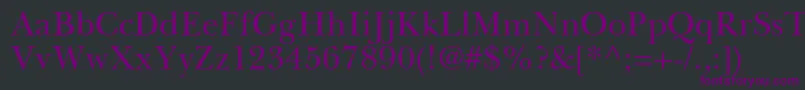 BaskervilleGreekUpright Font – Purple Fonts on Black Background