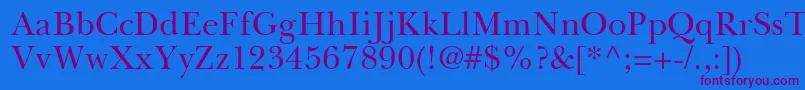 BaskervilleGreekUpright Font – Purple Fonts on Blue Background