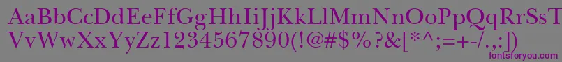 BaskervilleGreekUpright Font – Purple Fonts on Gray Background