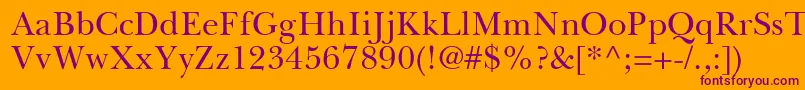 BaskervilleGreekUpright Font – Purple Fonts on Orange Background