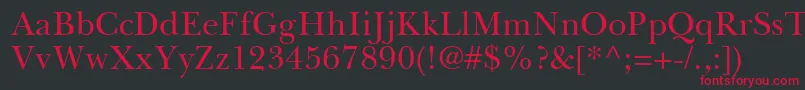 フォントBaskervilleGreekUpright – 黒い背景に赤い文字