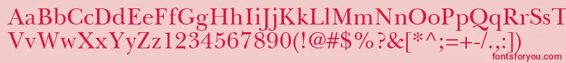 BaskervilleGreekUpright Font – Red Fonts on Pink Background