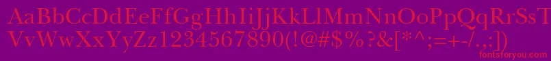 BaskervilleGreekUpright Font – Red Fonts on Purple Background