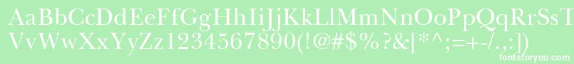 フォントBaskervilleGreekUpright – 緑の背景に白い文字