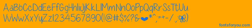 DiamondGirlSkinny-Schriftart – Blaue Schriften auf orangefarbenem Hintergrund