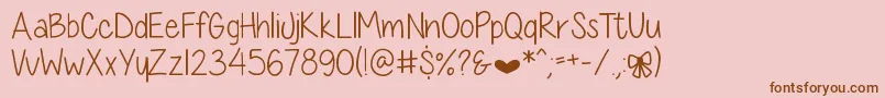 Шрифт DiamondGirlSkinny – коричневые шрифты на розовом фоне