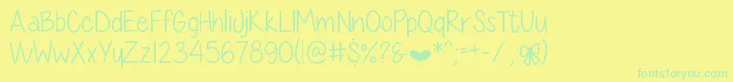 DiamondGirlSkinny-Schriftart – Grüne Schriften auf gelbem Hintergrund