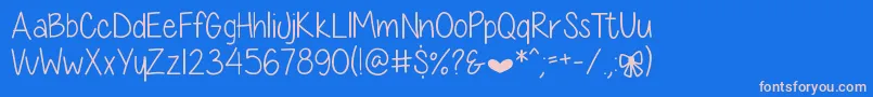 DiamondGirlSkinny-Schriftart – Rosa Schriften auf blauem Hintergrund