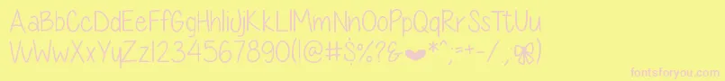 フォントDiamondGirlSkinny – ピンクのフォント、黄色の背景
