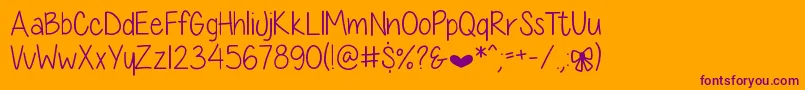 DiamondGirlSkinny Font – Purple Fonts on Orange Background