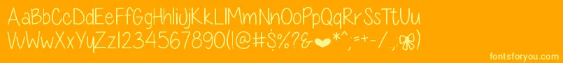 DiamondGirlSkinny Font – Yellow Fonts on Orange Background