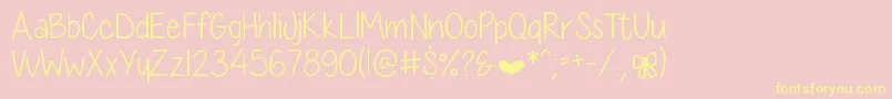 DiamondGirlSkinny Font – Yellow Fonts on Pink Background
