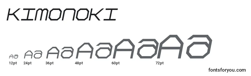 Размеры шрифта Kimonoki