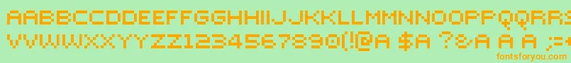 MutterLvs Font – Orange Fonts on Green Background