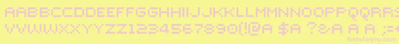 MutterLvs-fontti – vaaleanpunaiset fontit keltaisella taustalla