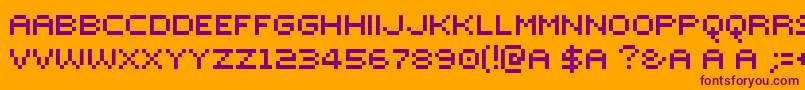 MutterLvs-fontti – violetit fontit oranssilla taustalla