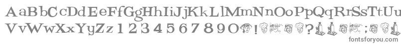 フォントPotrzebie – 白い背景に灰色の文字