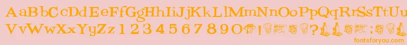 Potrzebie Font – Orange Fonts on Pink Background