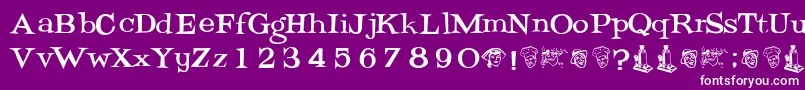 Potrzebie Font – White Fonts on Purple Background