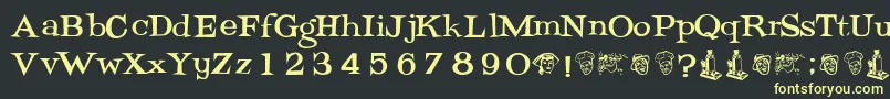 Potrzebie Font – Yellow Fonts on Black Background