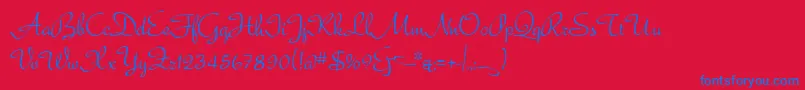 フォントBella – 赤い背景に青い文字