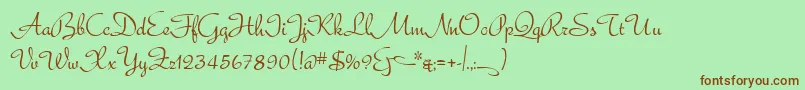 Bella Font – Brown Fonts on Green Background