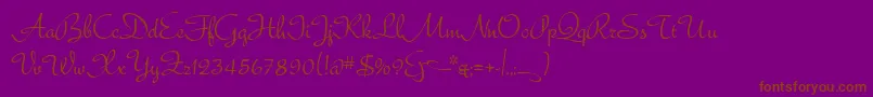 Шрифт Bella – коричневые шрифты на фиолетовом фоне