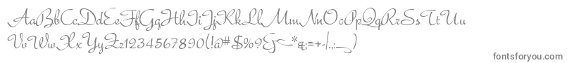 フォントBella – 白い背景に灰色の文字