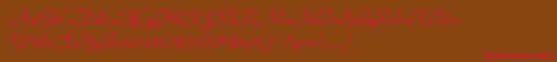 Bella Font – Red Fonts on Brown Background