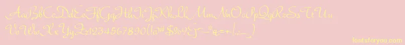 Bella Font – Yellow Fonts on Pink Background