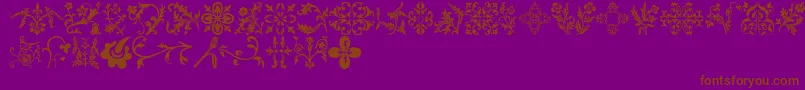 Floralia Font – Brown Fonts on Purple Background