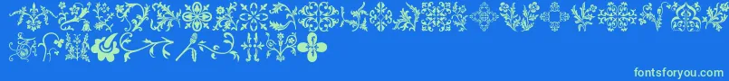 Floralia Font – Green Fonts on Blue Background