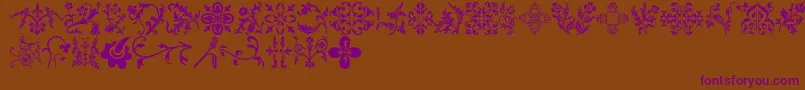 Floralia-Schriftart – Violette Schriften auf braunem Hintergrund